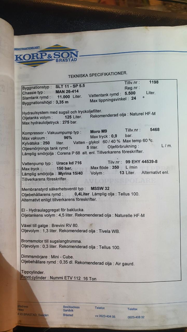 MAN 26.414 Kombi Slamsuger og Høytrykksspyler 